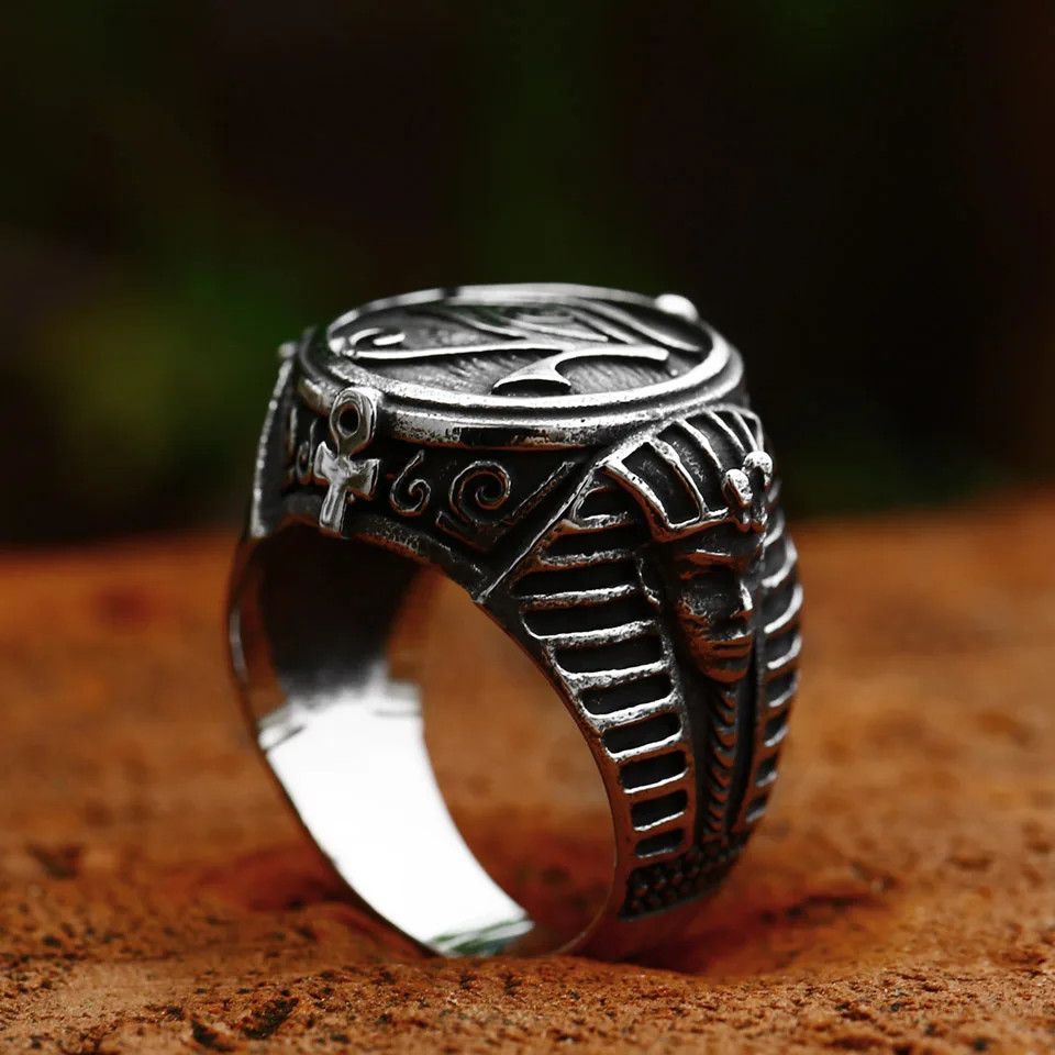 Jewelry × Vintage SIZE 10 316L Stainless Steel Eye of Horus Ancient Egypt Ring Size ONE SIZE - 5 Thumbnail