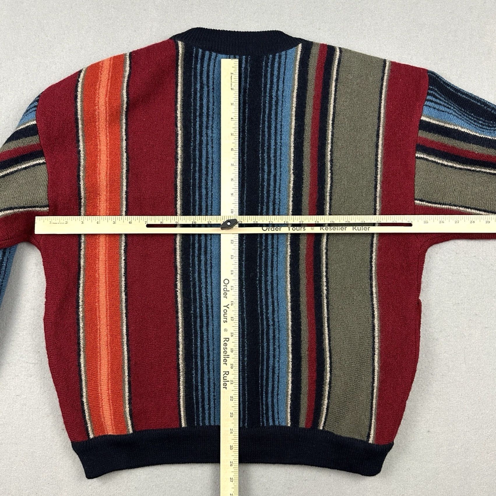 Vintage VINTAGE Structure Sweater Cardigan Men L Blue Wool 90s Grandpa Striped Knit Long Sleeve Collared Reg Mens Size US L / EU 52-54 / 3 - 5 Thumbnail