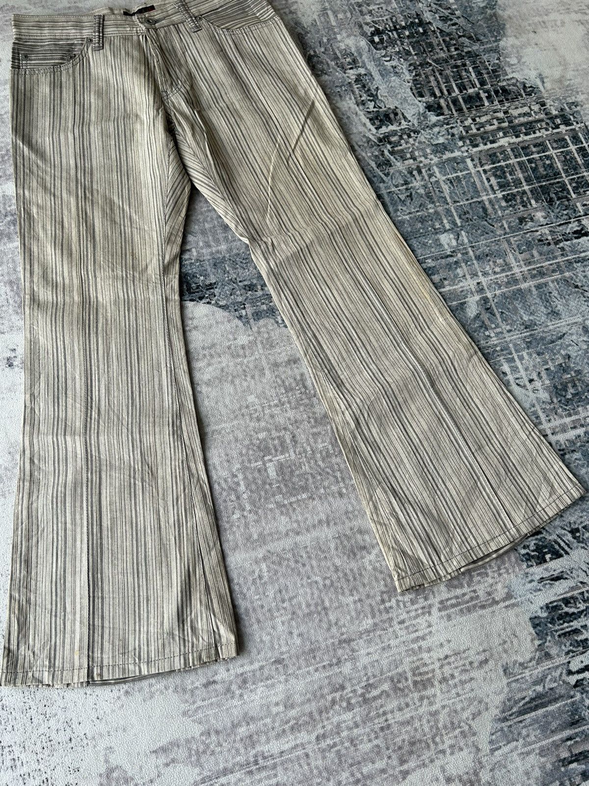 If Six Was Nine Morgan Homme Flared Stripe Pants Size US 29 - 4 Thumbnail