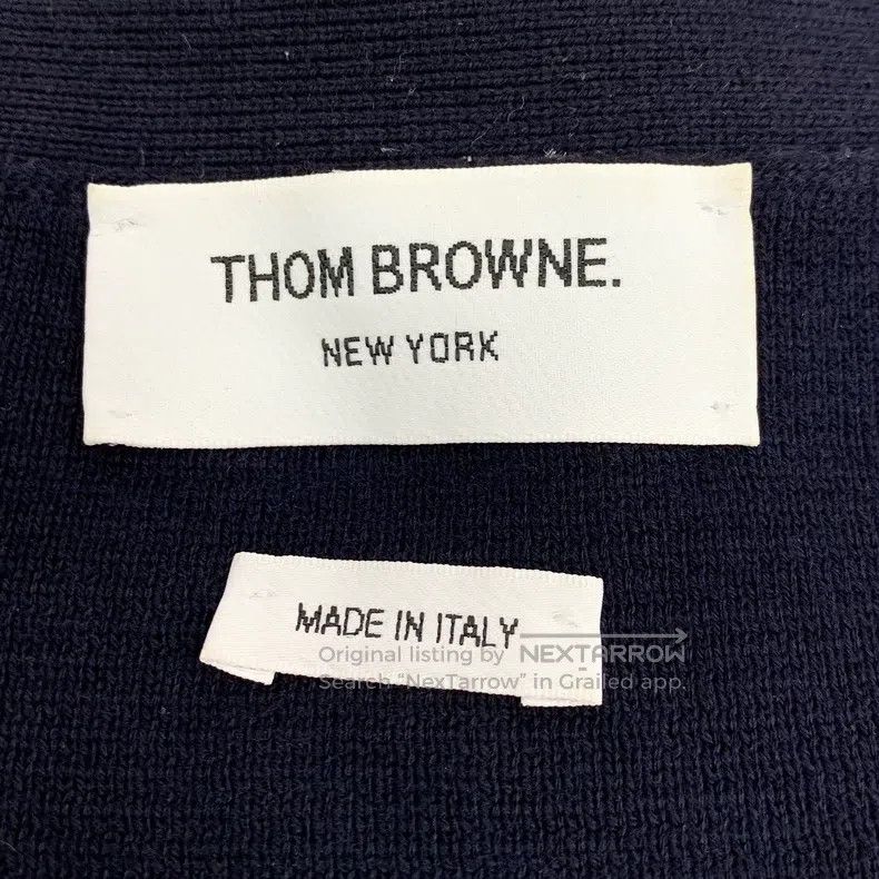 Thom Browne Thom Browne Navy blue cotton V-neck long-sleeved knitted c Size US M / EU 48-50 / 2 - 5 Thumbnail