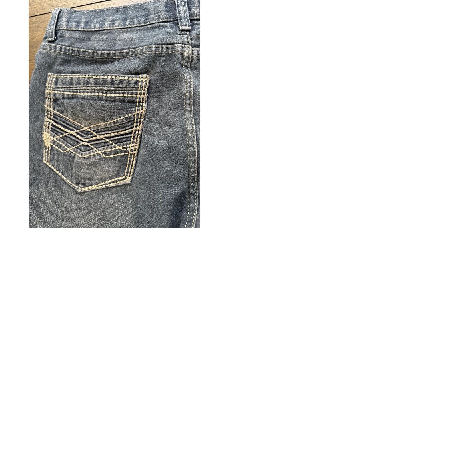 Denime Mark & Dutch Mens Blue Straight Leg Jeans 34x30 Denim Distressed Back Pocket Size US 34 / EU 50 - 9 Thumbnail