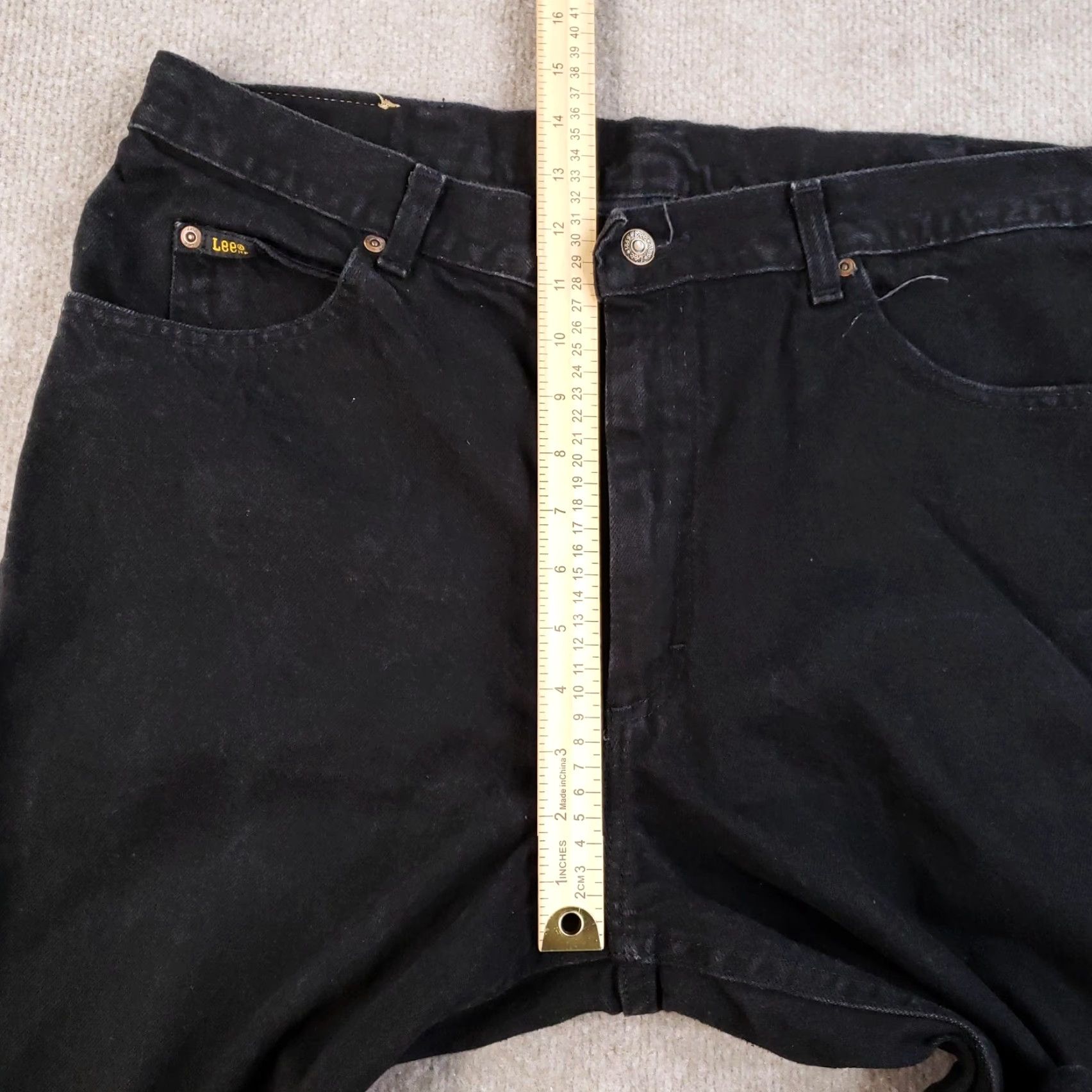 Lee VINTAGE Lee Jeans Men 38x32 (36x31) Black Straight Fit Classic Casual Y2K Lee Genuine Jeans Mens Regular 38 Black Denim Pockets Zip Cotton Cotton Size US 38 / EU 54 - 7 Thumbnail