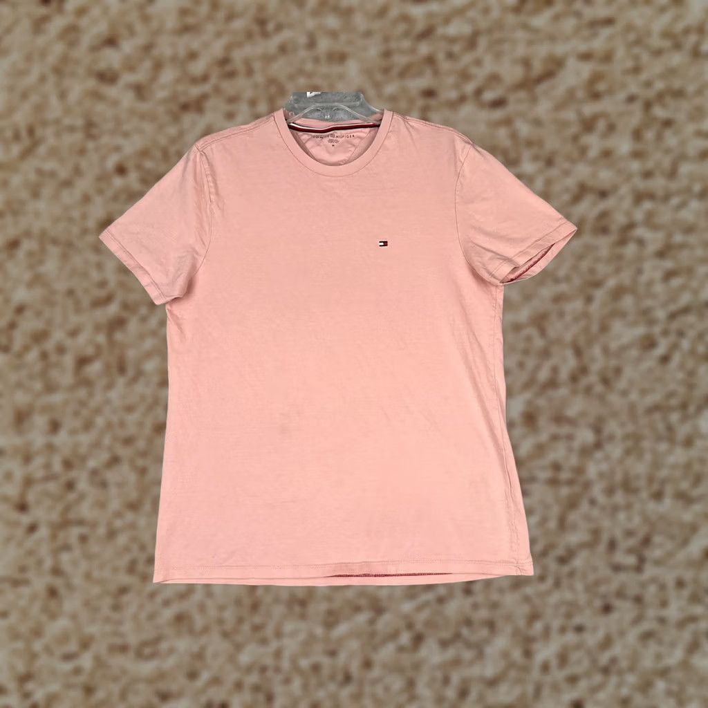 Tommy Hilfiger Tommy Hilfiger Shirt Mens Medium Pink Crew Neck Short Sleeve Logo Tagless Cotton Size US M / EU 48-50 / 2 - 1 Thumbnail