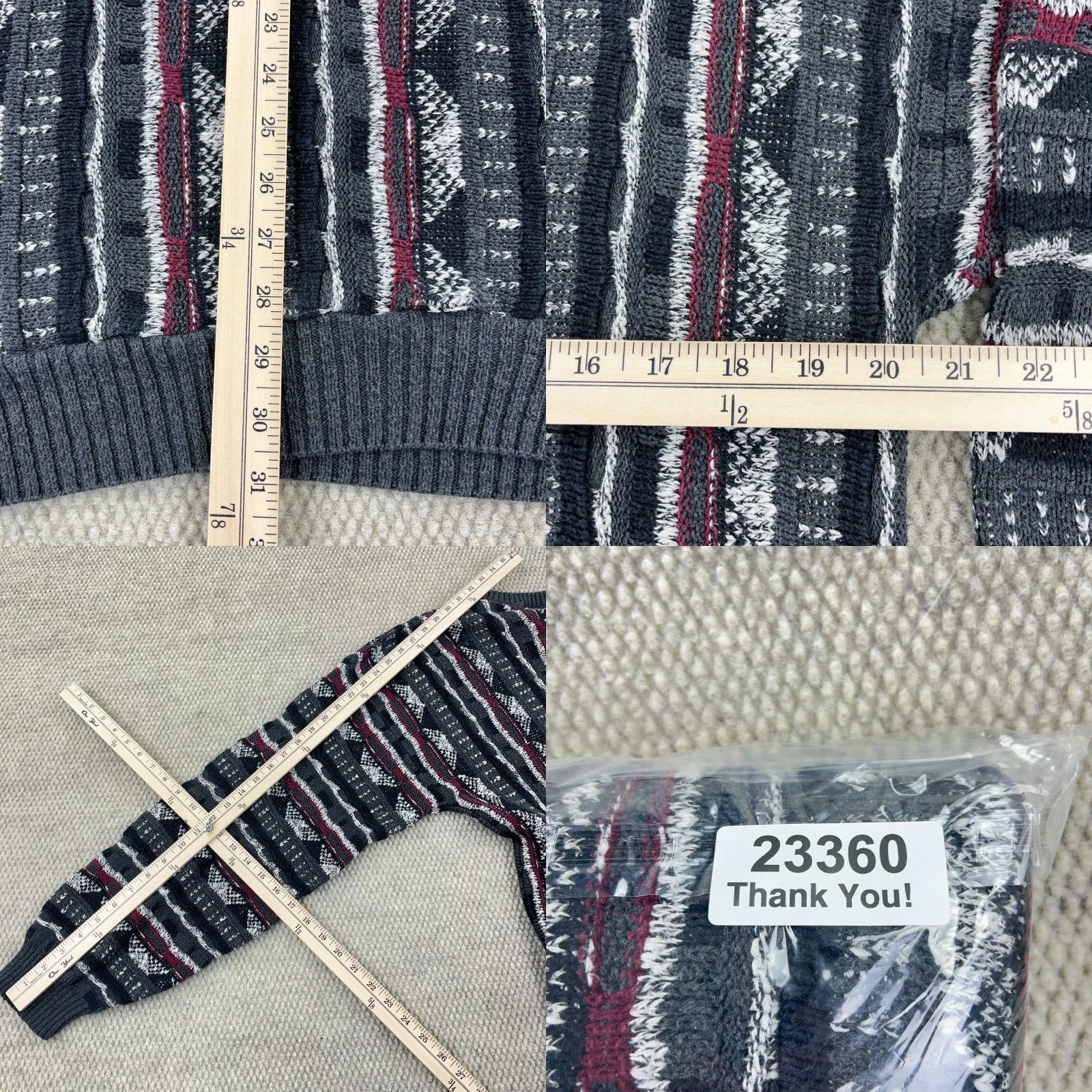 Vintage VINTAGE Men Sweater Knit 3D Gray XLT Biggie Cosby 90s Y2K 2000s Hip Hop Preppy Classic Teacher American Size US XL / EU 56 / 4 - 9 Thumbnail