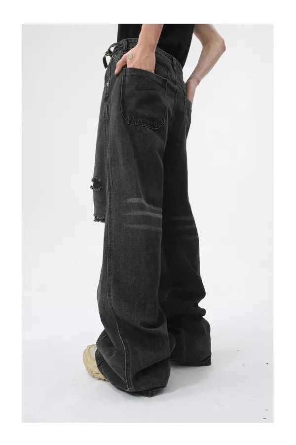 VIBE American street style distressed straight jeans trend Size US 34 / EU 50 - 5 Thumbnail