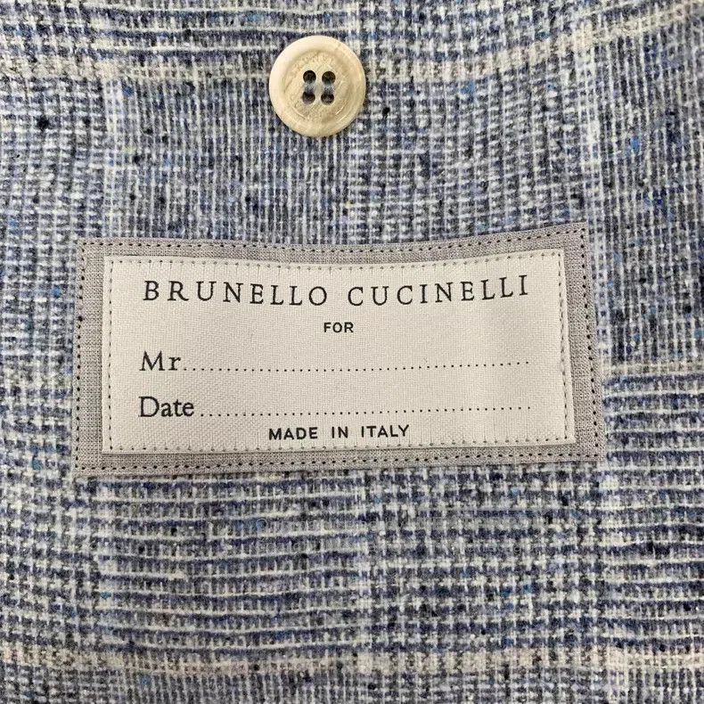Brunello Cucinelli Brunello Cucinelli Light blue checkered silk collar single Size M / US 6-8 / IT 42-44 - 5 Thumbnail