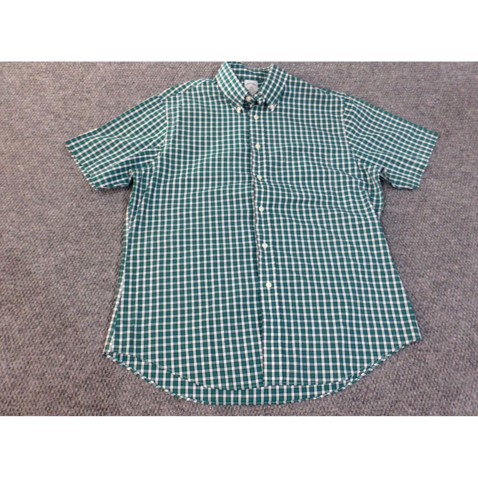 Brooks Brothers Brooks Brothers Shirt Large Green Plaid Button Down Regent Classic Business Mens Size US L / EU 52-54 / 3 - 3 Thumbnail