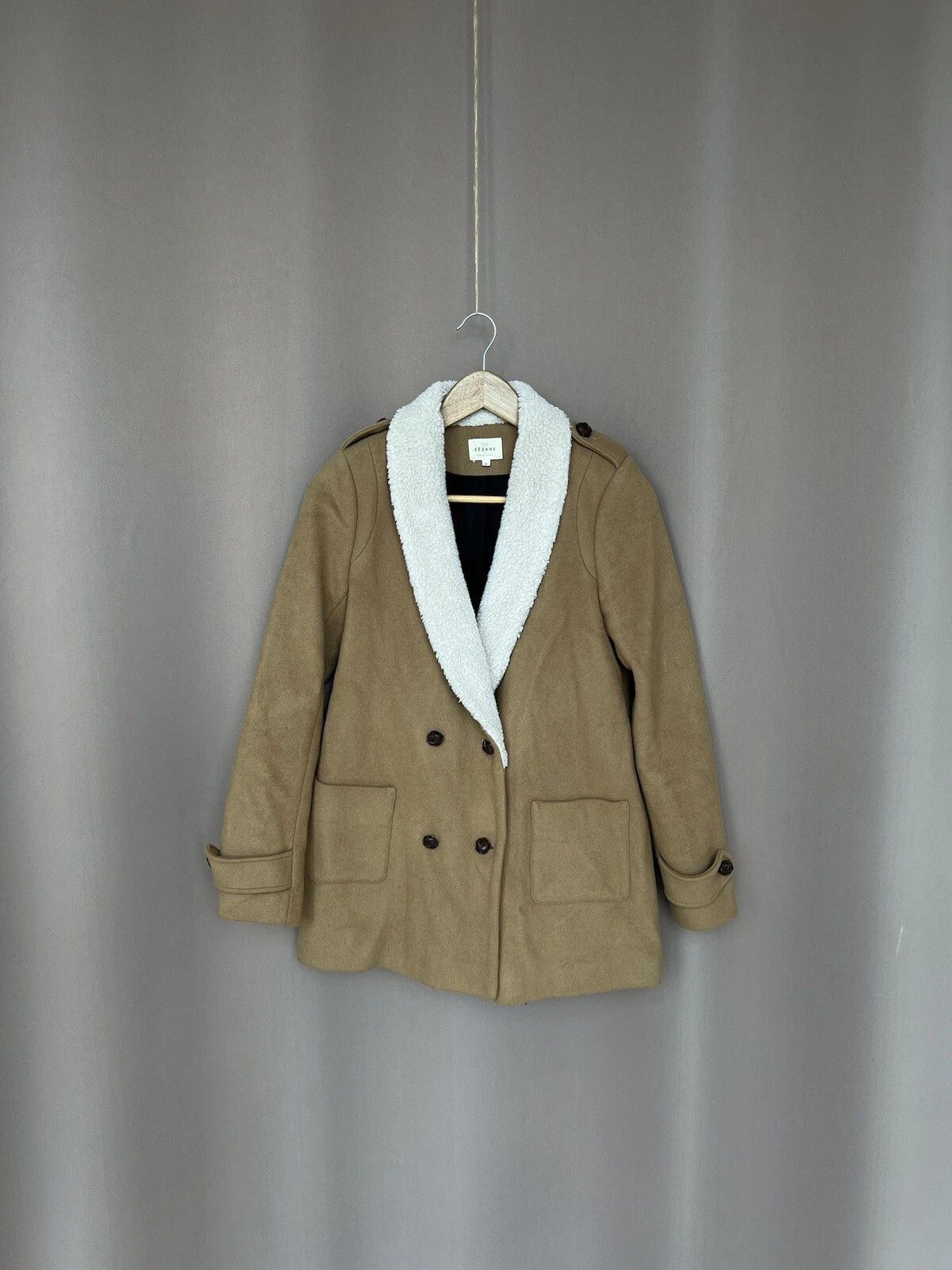 Sezane Sezane Wool Coat Teddy Collar Womens Size S Button Jacket Size S / US 4 / IT 40 - 1 Thumbnail