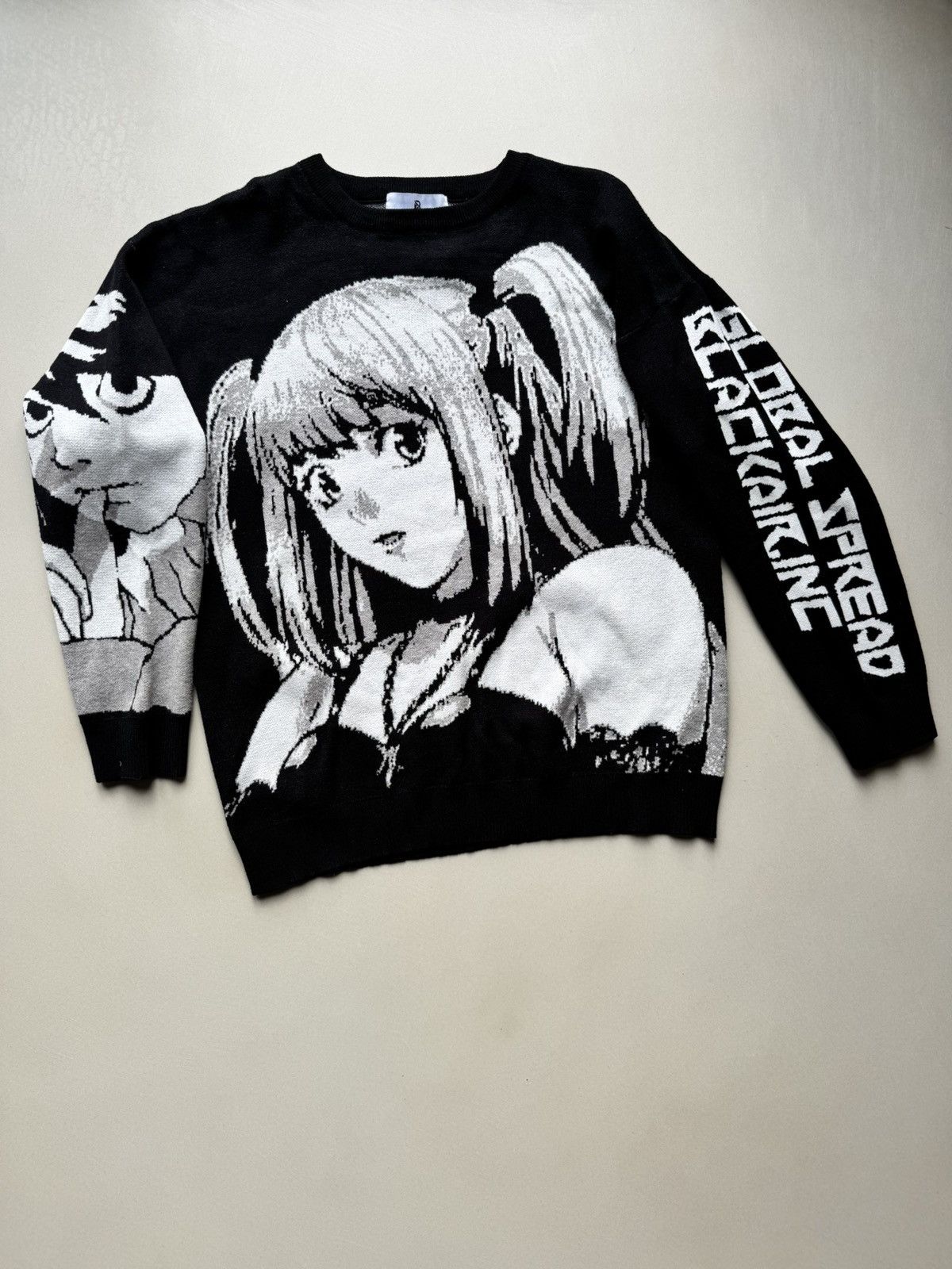Japanese Brand × Vintage Y2K Anime Knit Loose Sweater Death Note 