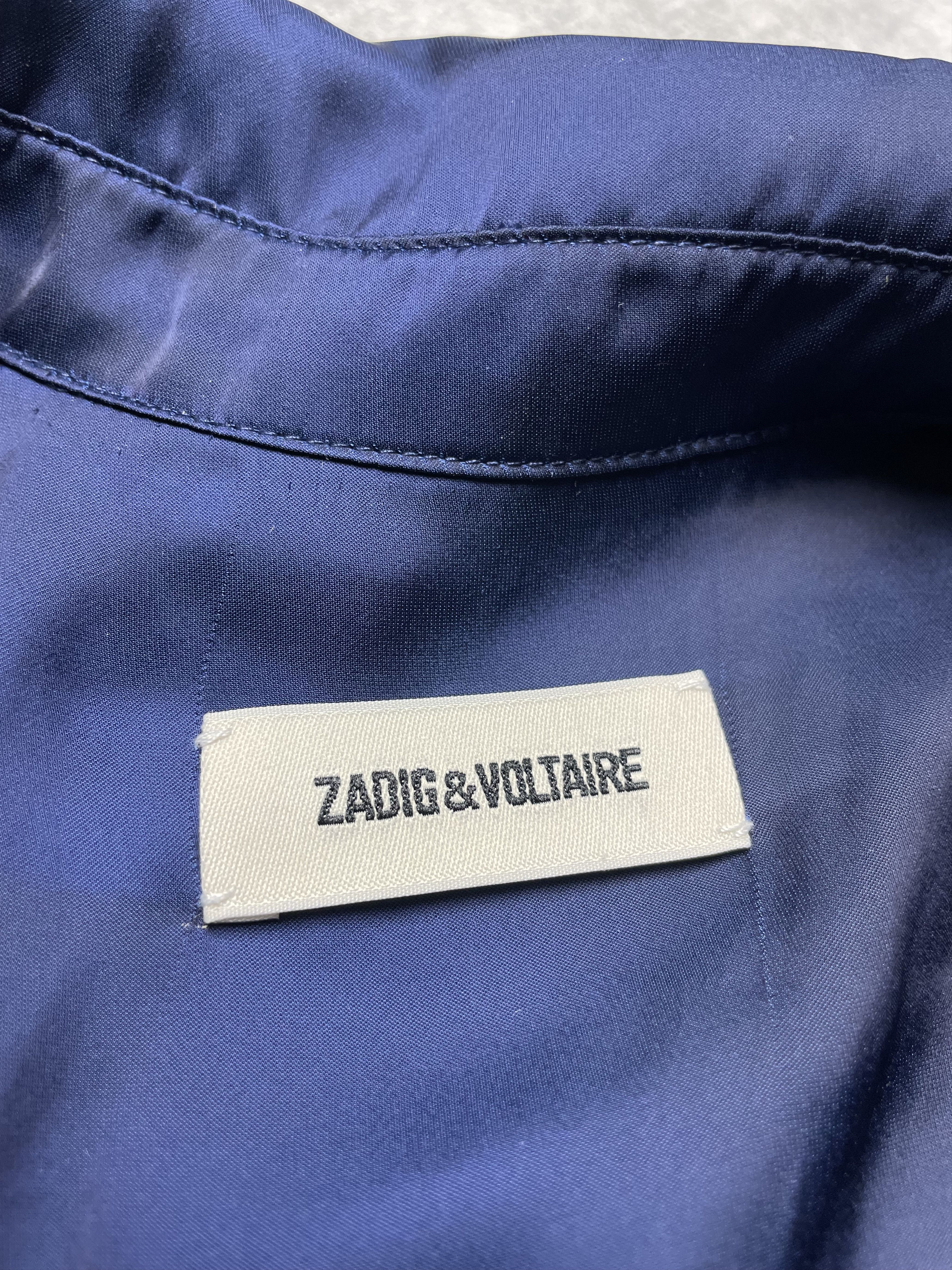 Zadig & Voltaire Zadig & Voltaire Blue Satin Midi Dress Size L Size L / US 10 / IT 46 - 7 Thumbnail