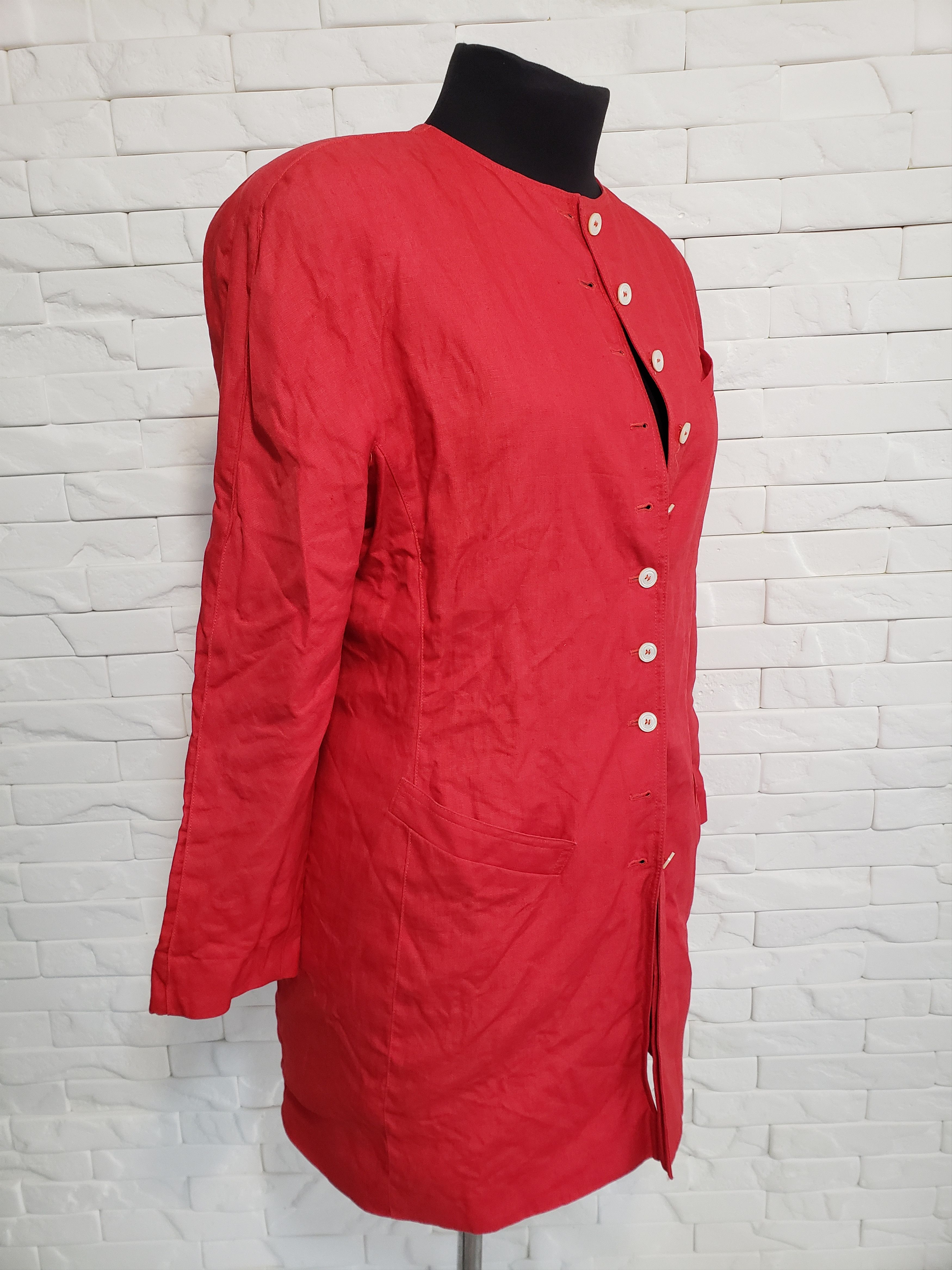 Designer Stylish women's jacket made of linen fabric. Size L / US 10 / IT 46 - 2 Thumbnail