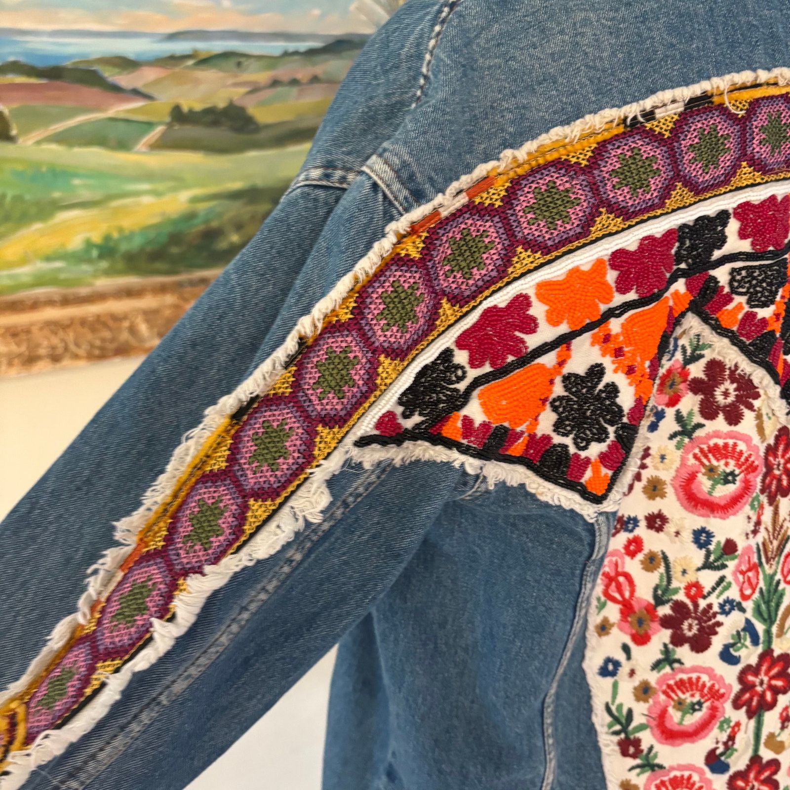 Zara Zara TRF Trafaluc Embroidered Oversized Denim Jacket M Size M / US 6-8 / IT 42-44 - 4 Thumbnail