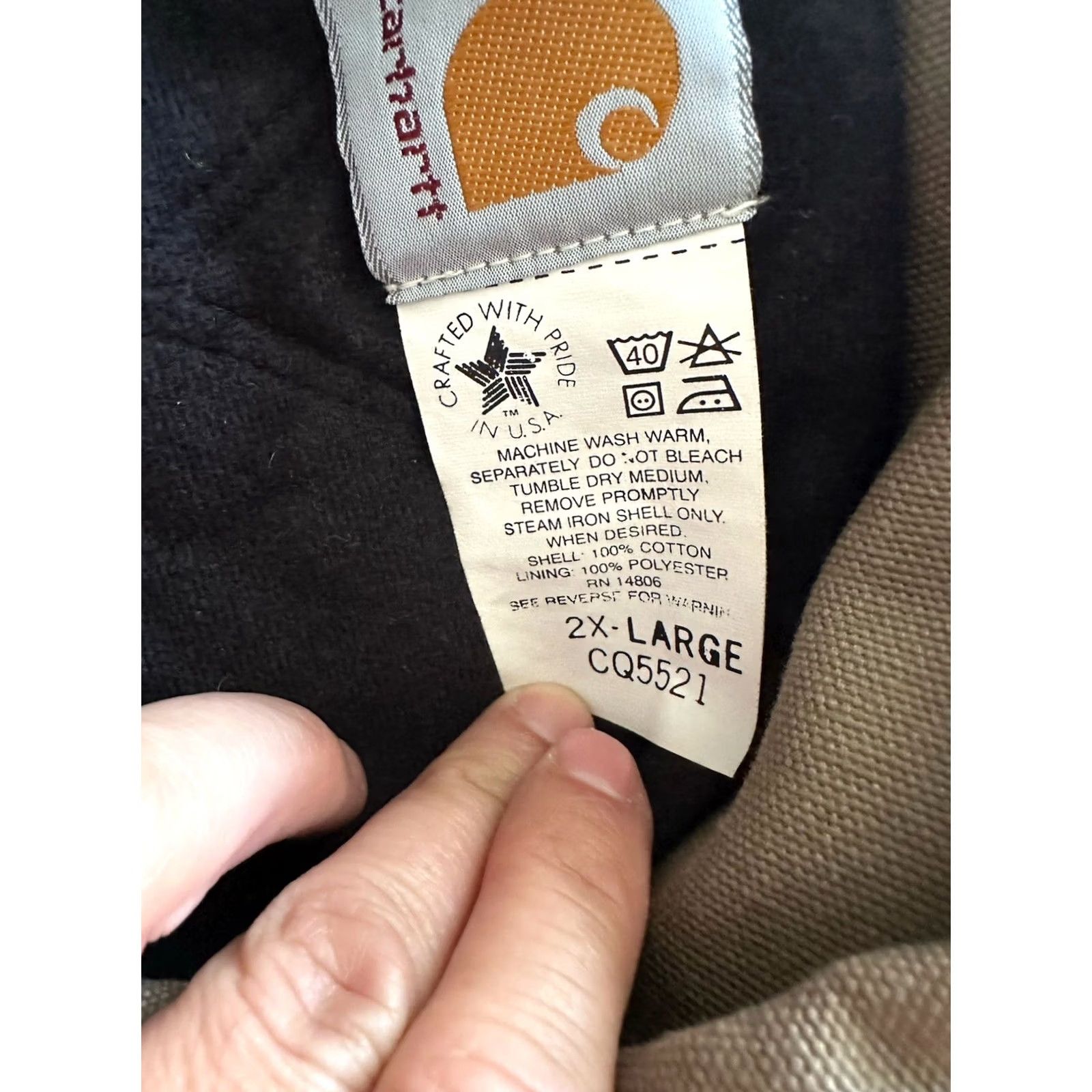 Carhartt VINTAGE Carhartt Union Made Coat CQ5521 Chore Wool Lined USA Men's XXL Beige Long Jacket Button Zip Pockets 90s Outdoor Workwear Size US XXL / EU 58 / 5 - 6 Thumbnail
