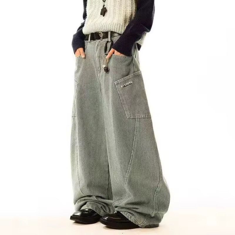 Designer × Vintage Streetwear Striped Loose Baggy Wide Leg Trousers Pants Y2k Size US 35 - 2 Thumbnail