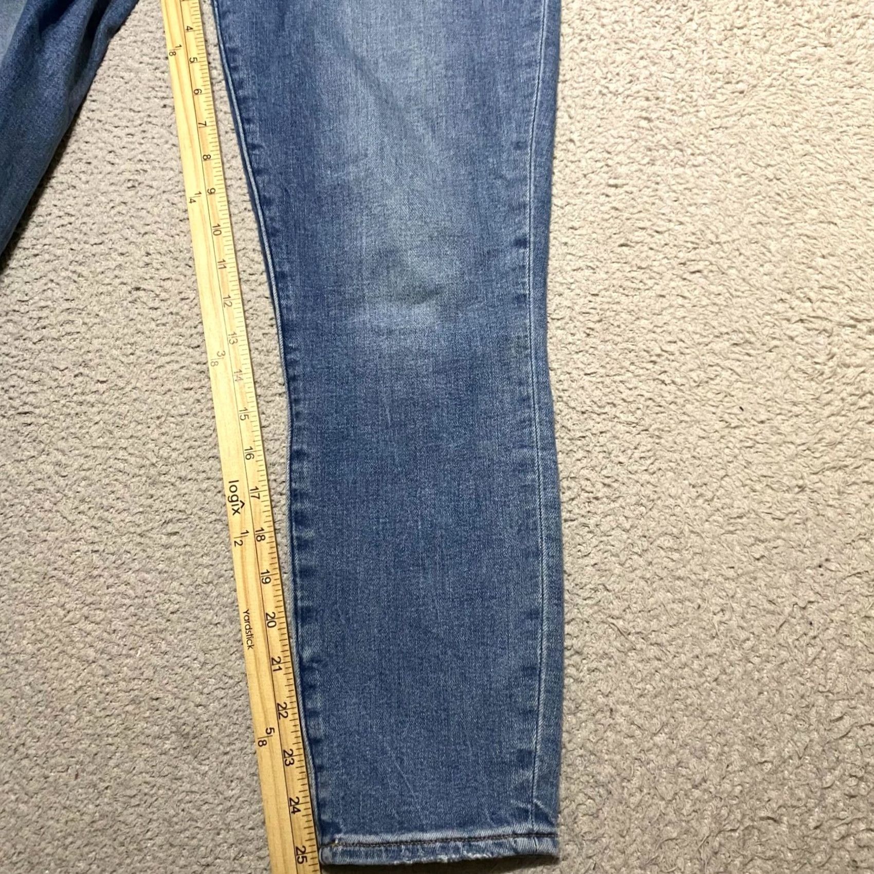 Abercrombie & Fitch Abercrombie & Fitch Jeans Womens 29 Blue Denim High Rise Skinny Distressed Cotton Blend Stretch Regular 5-Pocket Mens Womens Size 29" - 6 Thumbnail