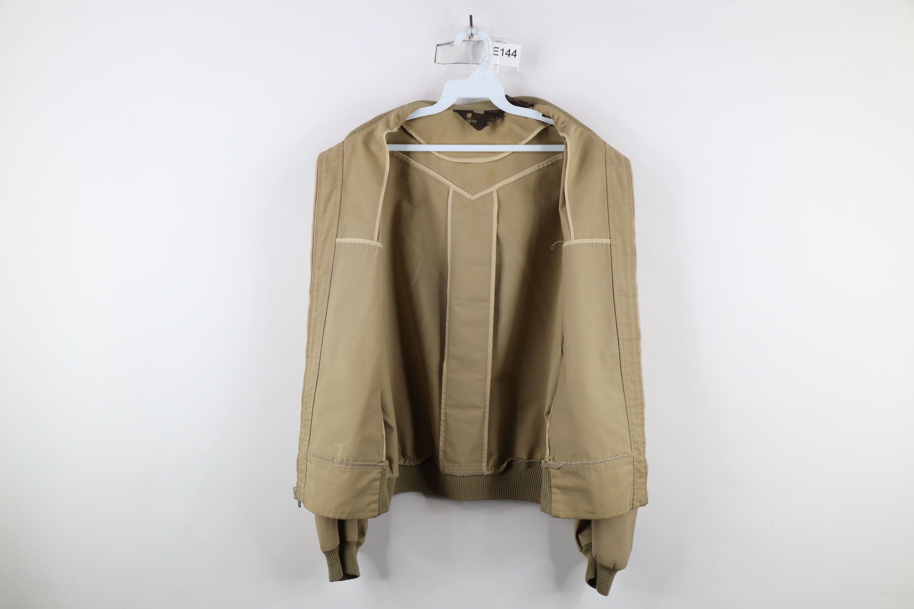 Vintage Vintage 70s Streetwear Full Zip Bomber Jacket Beige Khaki Size US L / EU 52-54 / 3 - 9 Thumbnail