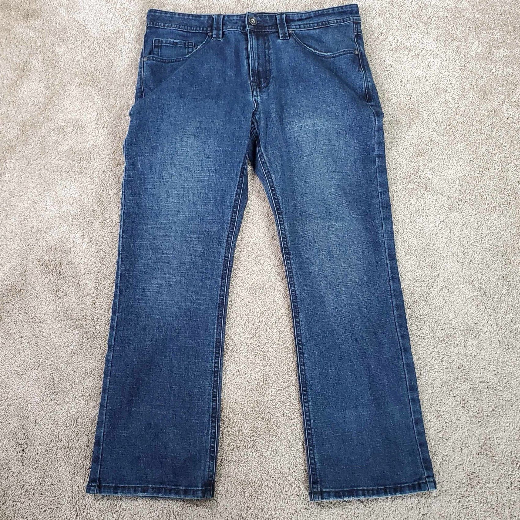 Denime VINTAGE Y2K TK Axel Jeans Blue 34x30 Mens Distressed Bootcut Slim Denim Rock Grunge Casual 5-Pocket Mens Size US 34 / EU 50 - 3 Thumbnail