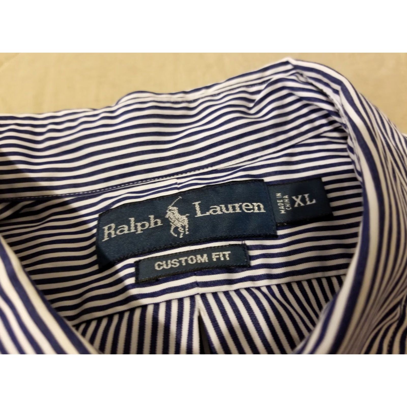 Polo Ralph Lauren Polo Ralph Lauren Dress Shirt XL Mens Blue Cotton Button Stripes Shirt Size 46R - 5 Thumbnail