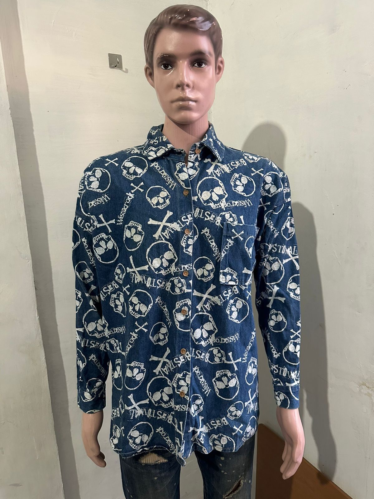 Fullprint Skull Skeleton Punk Bondage Shirt