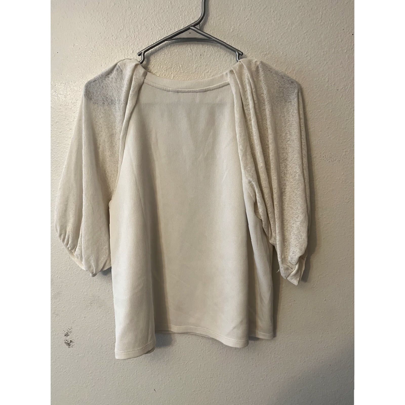 Banana Republic BANANA REPUBLIC Balloon-Sleeve Top White M Adult Women Shirt Womens Balloon Sleeve Top 97% polyester 3% spandex Size M / US 6-8 / IT 42-44 - 2 Thumbnail