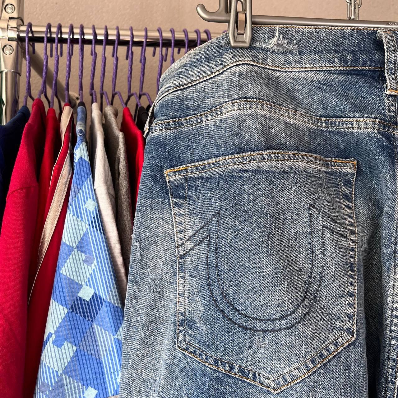 True Religion True Religion Rocco Relaxed Skinny Distessed Denim Pants Size US 36 / EU 52 - 7 Thumbnail