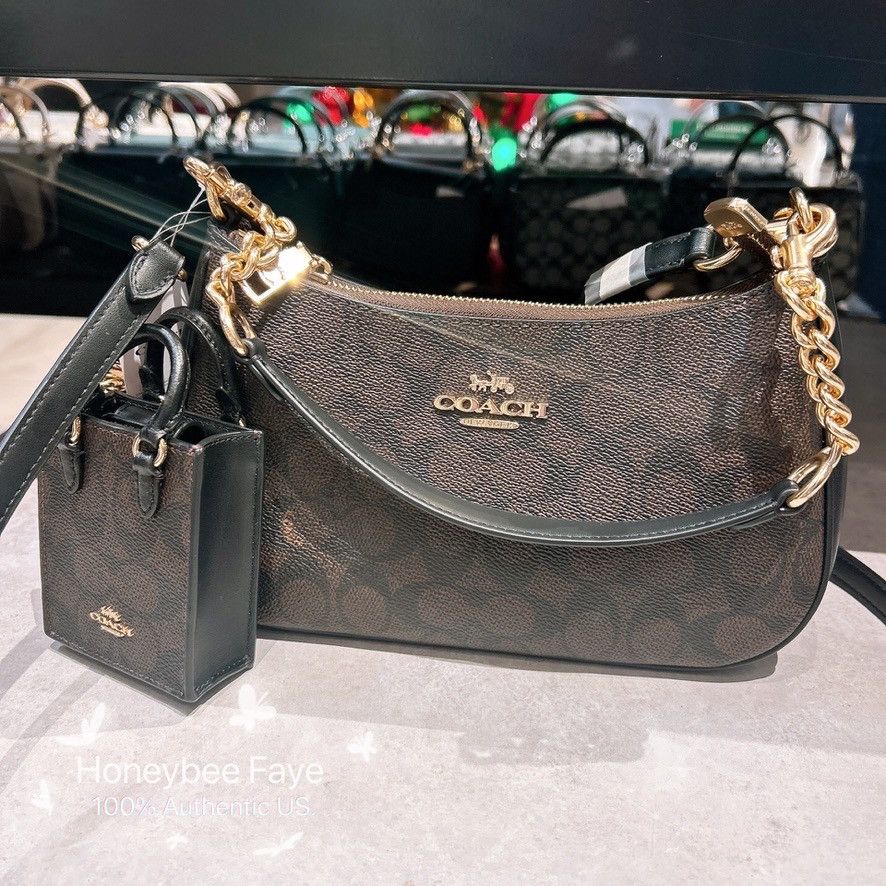 Coach North/South Mini Tote Bag Charm In Signature Canvas CX069 Size ONE SIZE - 3 Thumbnail