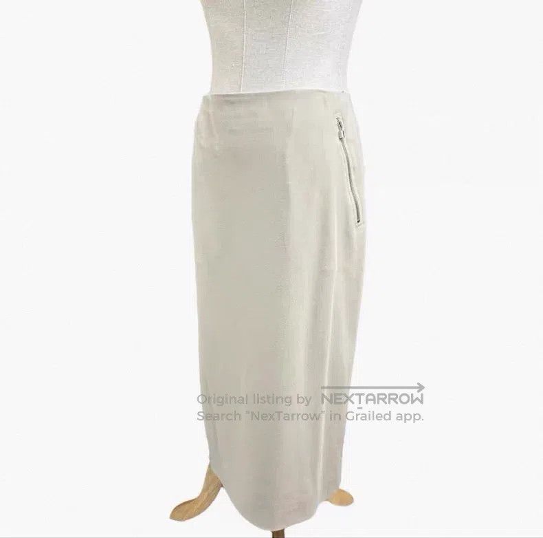 Hermes Hermes Stretch Wool Skirt/Elephant Ivory Size 24" / US 00 / IT 34 - 1 Thumbnail