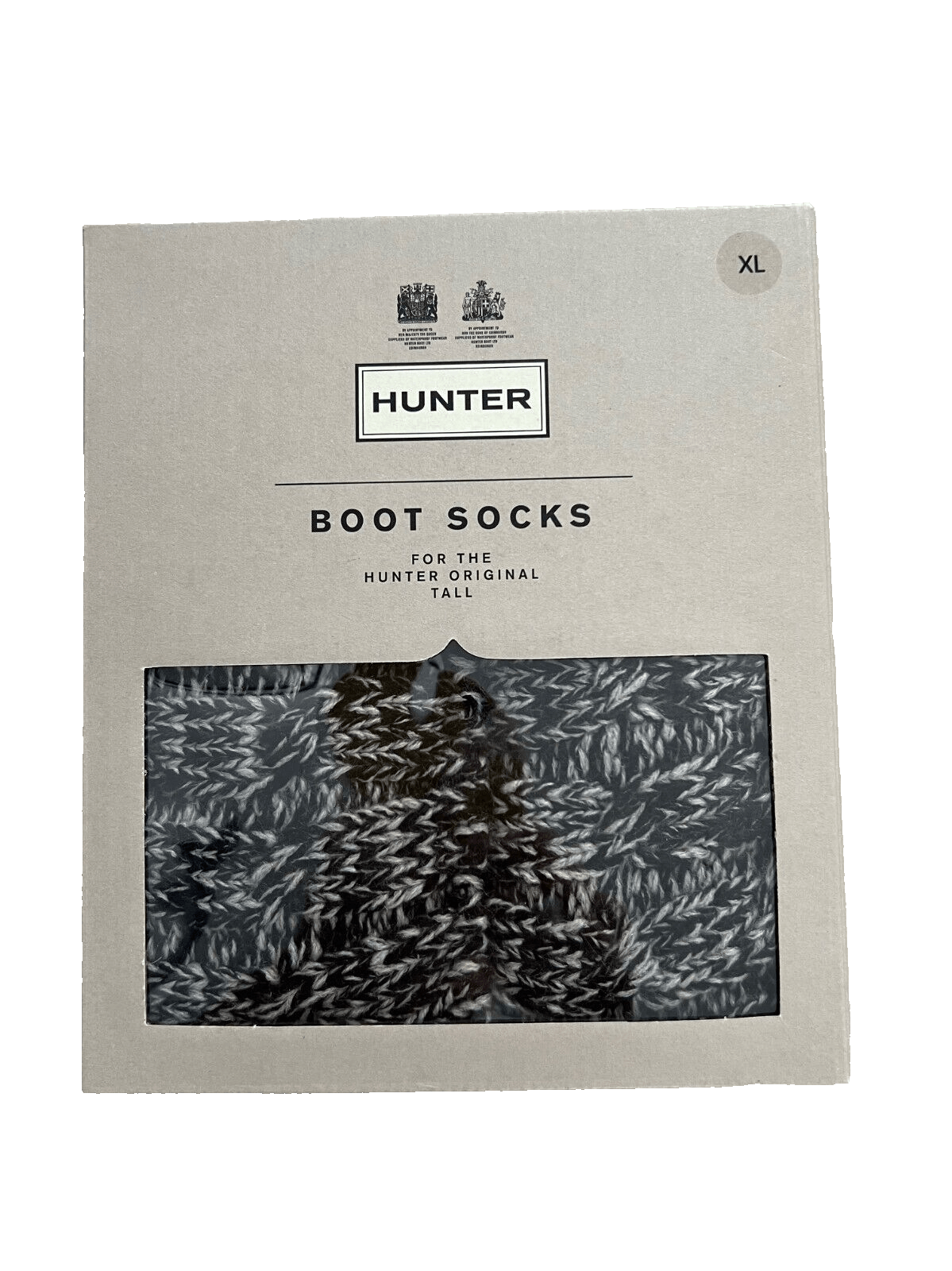 Hunter Hunter 6 Stitch Cable Boot Sock in Black/Grey ( XL ) Size ONE SIZE - 2 Thumbnail