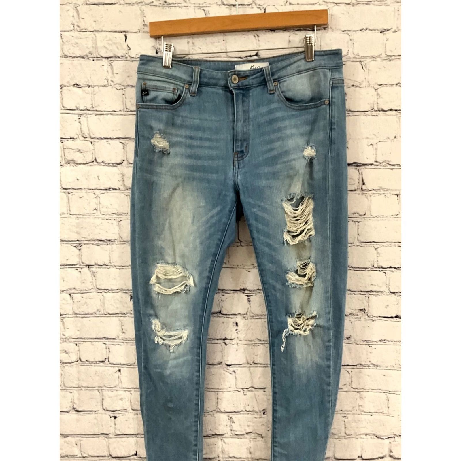 Vintage KANCAN Jeans Womens 28x28 Light Wash Denim 5-Pocket Skinny Mid Rise Blue Regular Size 28 Inseam 28) Size 28" / US 6 / IT 42 - 2 Thumbnail