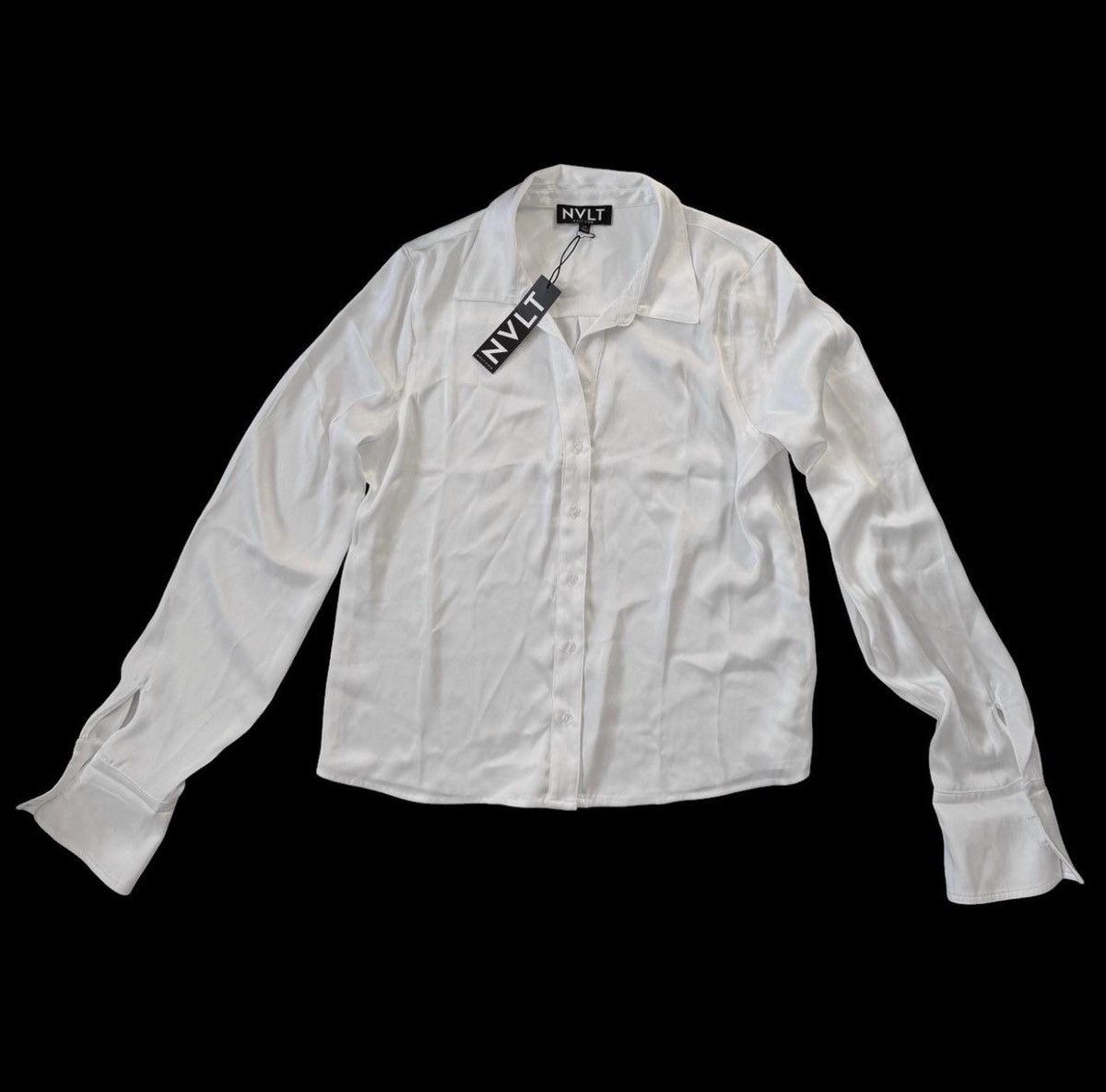 Other NVLT white button-up satin blouse size L Size L / US 10 / IT 46 - 1 Thumbnail