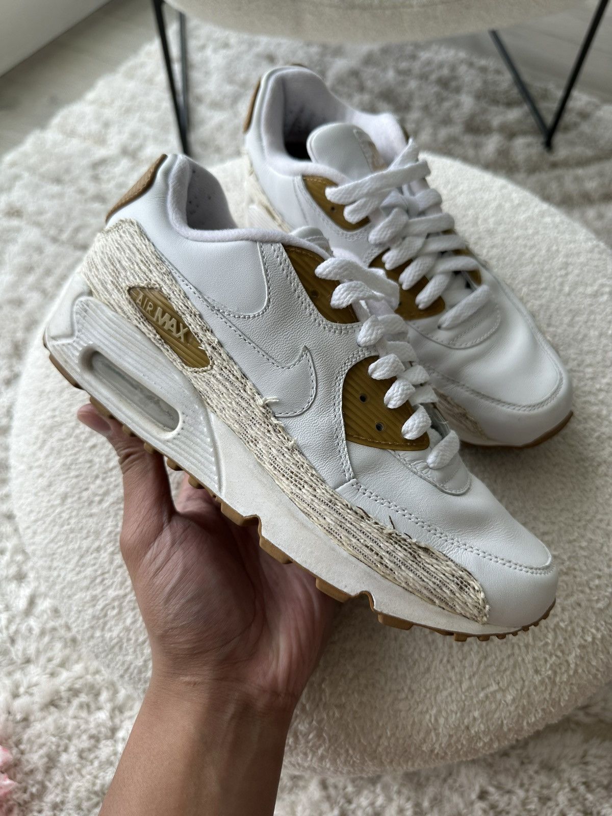 Nike Nike AM 90 Women’s Size US 7.5/UK 5/EU 38.5 White Wheat 2007 Size US 7.5 / IT 37.5 - 1 Thumbnail