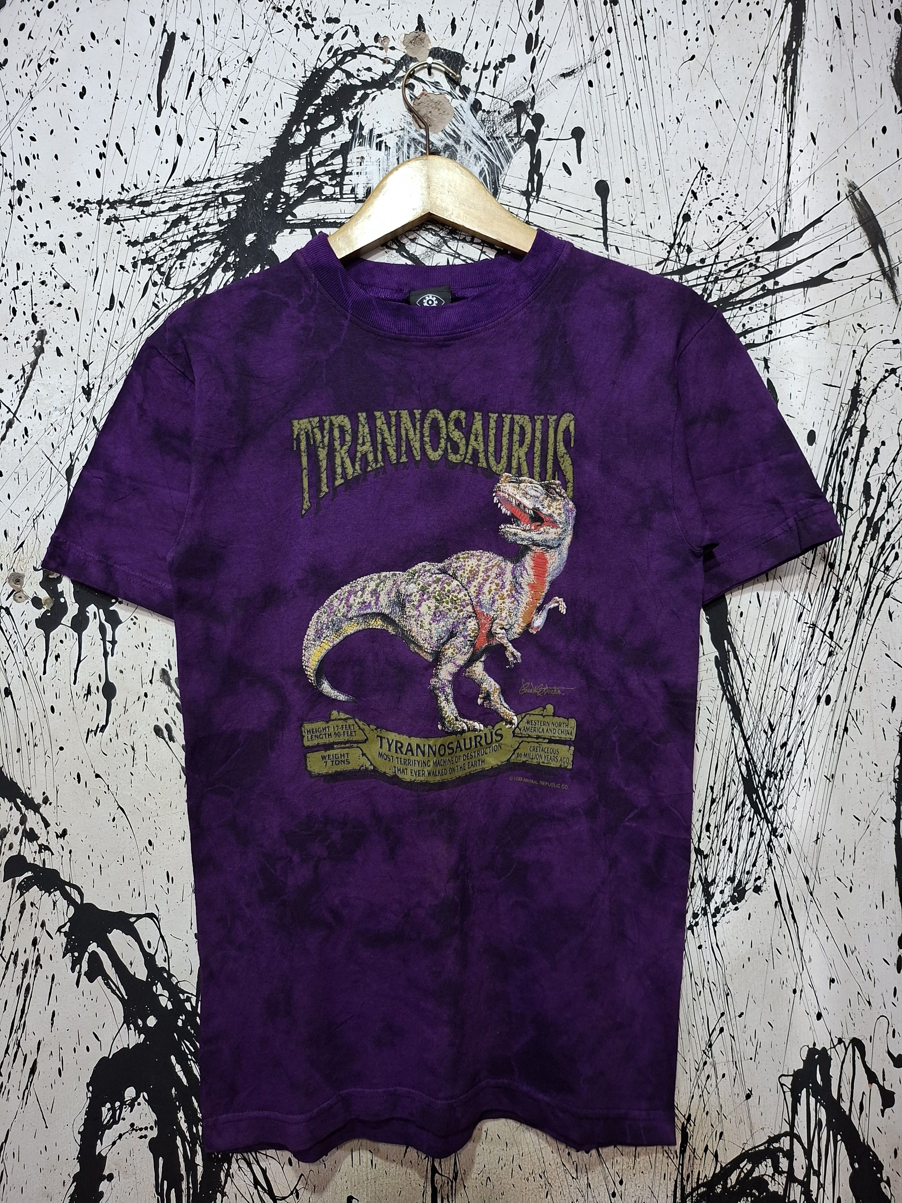 Vintage 90'S THE TYRANOSAURUS ANIMAL REPUBLIC CO TIE-DYE SHIRT Size US M / EU 48-50 / 2 - 1 Thumbnail