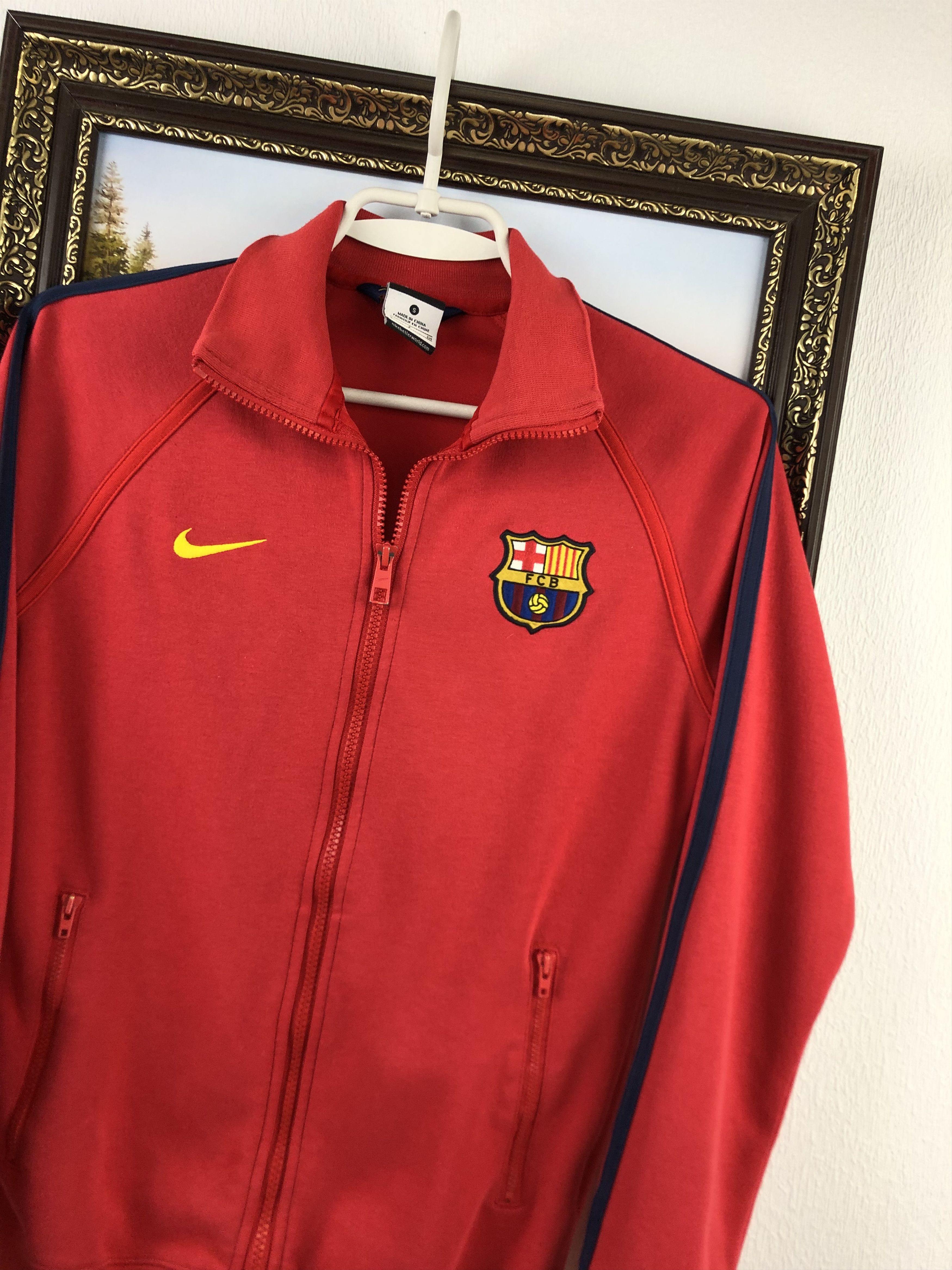 Nike Nike Barcelona Football Jacket Track Top Woman Rare Red Hype Size S / US 4 / IT 40 - 4 Thumbnail