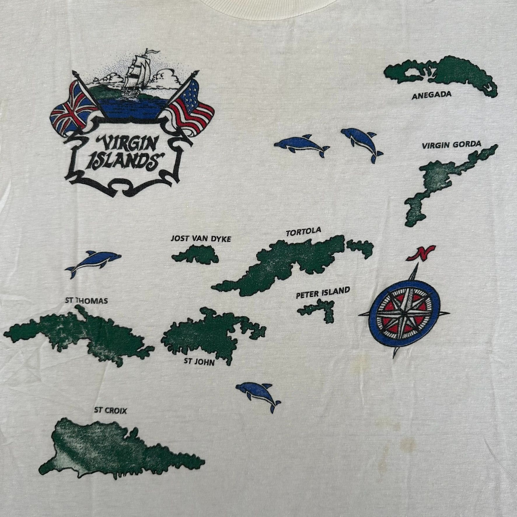 Vintage Vintage 80s Virgin Islands T-Shirt Caribbean Map Travel Tee Size US M / EU 48-50 / 2 - 2 Thumbnail