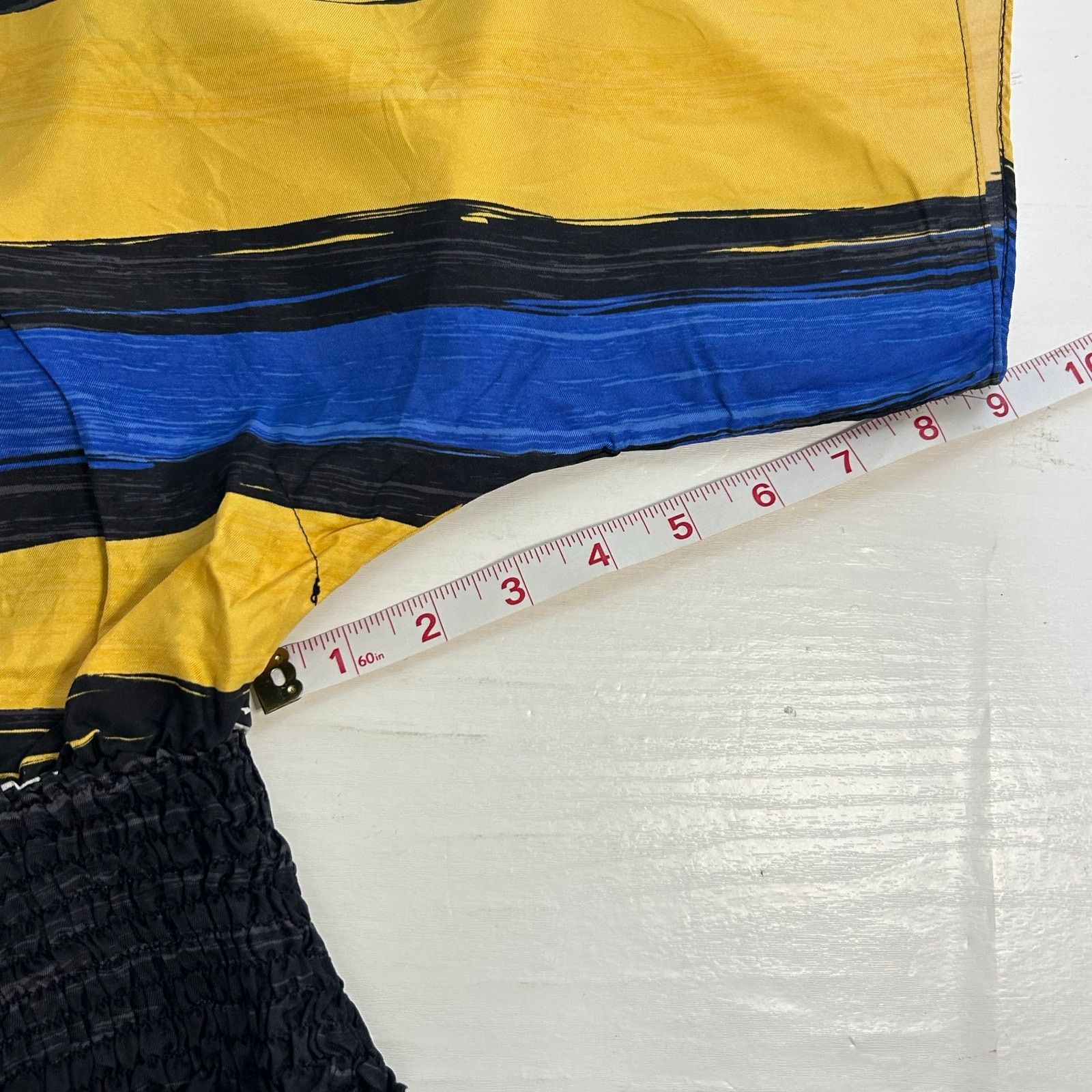 Michael Kors Michael Michael Kors Silk Blouse XL Yellow Blue Black Stripe Size XL / US 12-14 / IT 48-50 - 9 Thumbnail