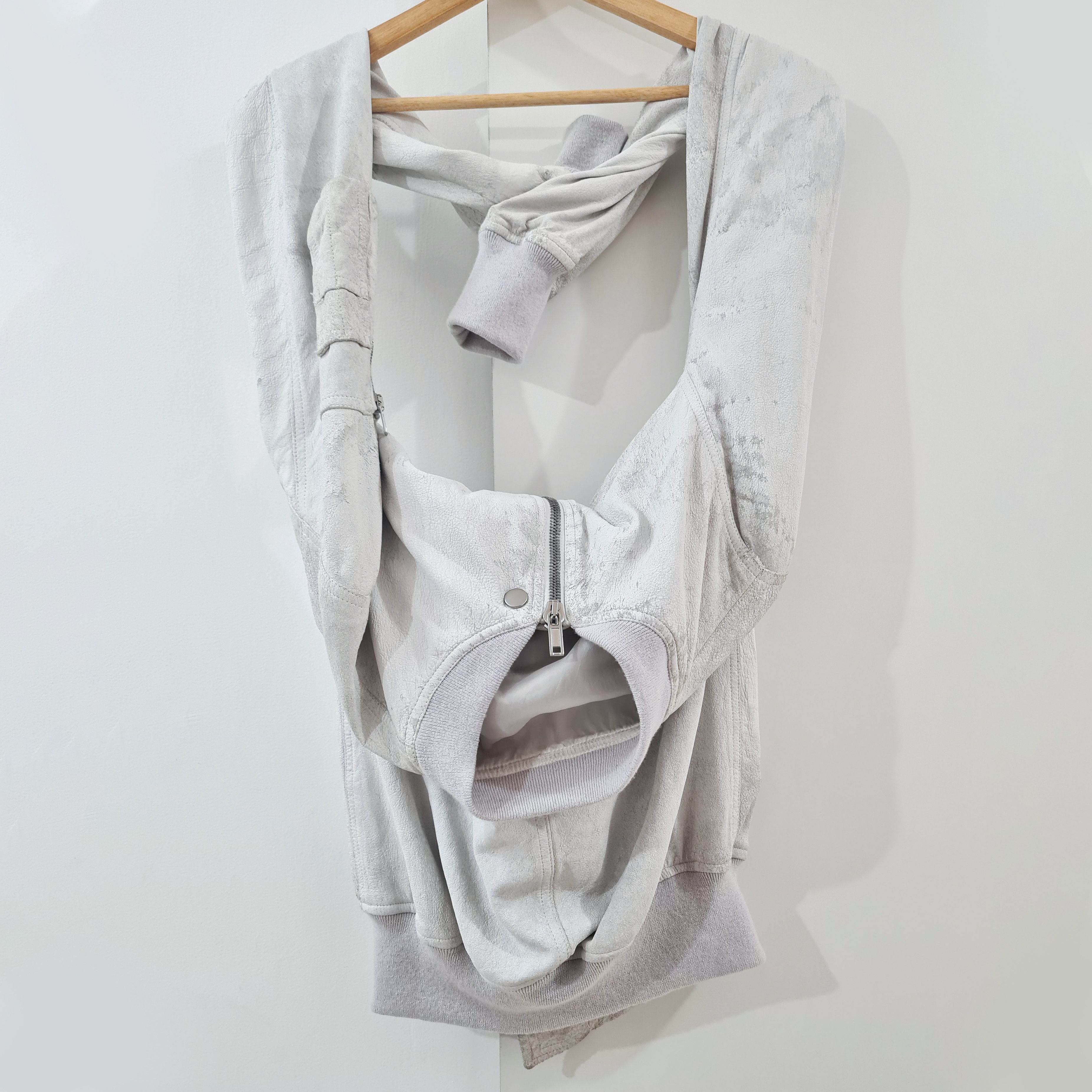 Rick Owens Chalk White Bomber Jacket in Blistered Lamb Leather MA-1 OBO Size US S / EU 44-46 / 1 - 12 Thumbnail