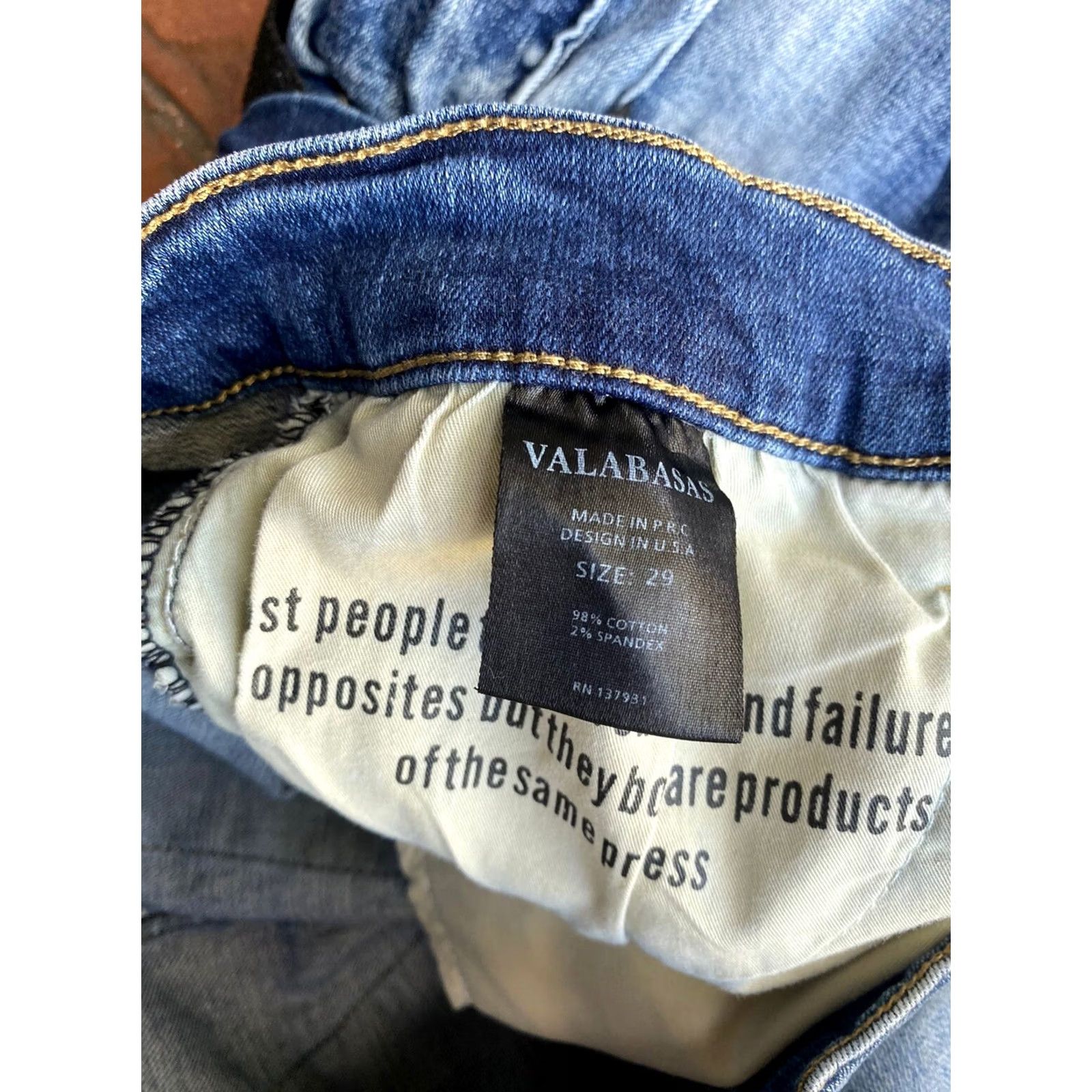 Denime VINTAGE VALABASAS Jeans Distressed Punk Blue Cargo Skinny Denim Jeans Size 29 Size US 29 - 2 Thumbnail