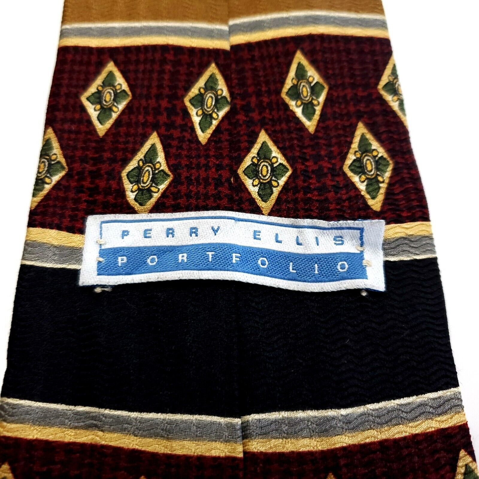 Perry Ellis Perry Ellis Portfolio Maroon Red Tan Black Abstract Print Wi Size ONE SIZE - 4 Thumbnail