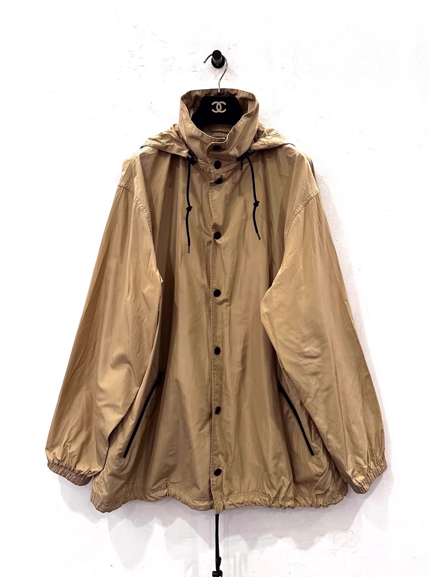 Balenciaga Balenciaga Men's Khaki Trench Black Logo Back 44 New Size US S / EU 44-46 / 1 - 3 Thumbnail