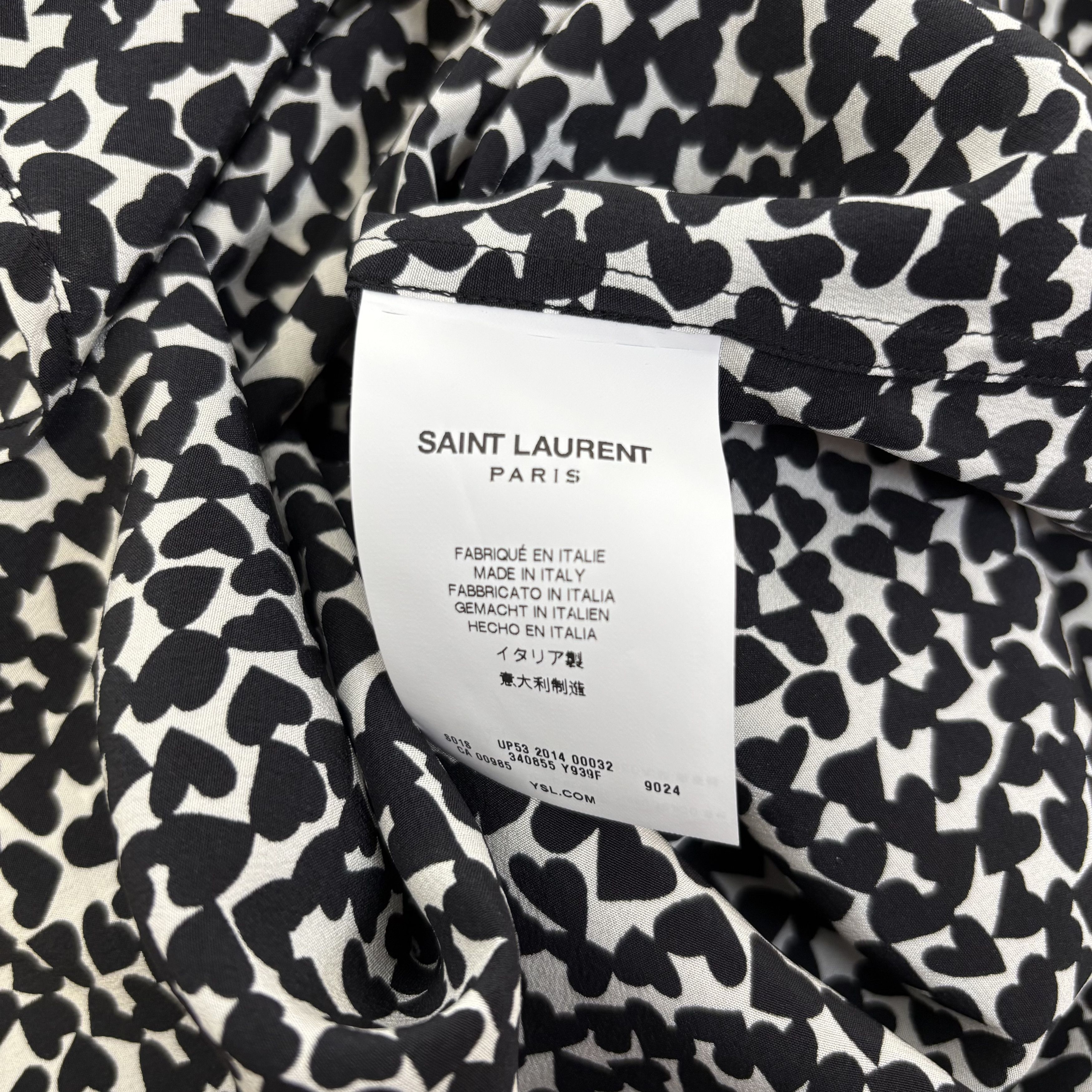 Saint Laurent Paris Saint Laurent Black & White Heart Shirt Size US L / EU 52-54 / 3 - 5 Thumbnail