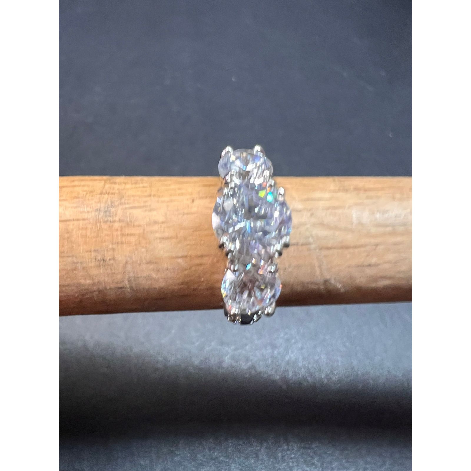 Other Vintage 3 stone CZ sterling silver ring size 7 Size ONE SIZE - 13 Thumbnail