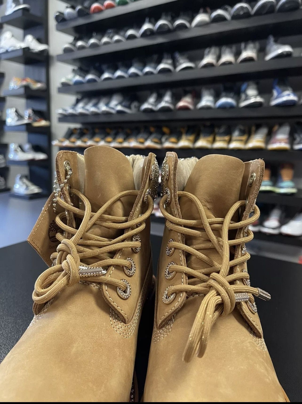 Jimmy Choo Size 5 - Jimmy Choo X Timberland Suede Crystal Encrusted Size US 5 / IT 35 - 3 Thumbnail