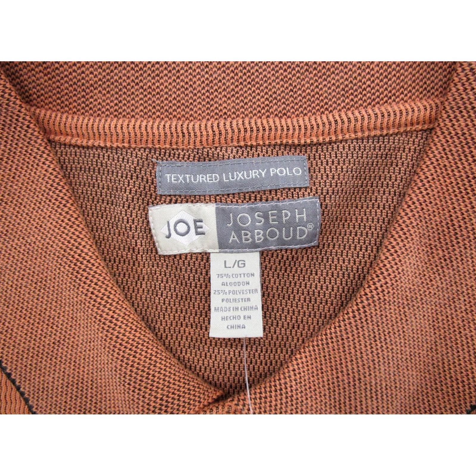 Joseph Abboud Joseph Abboud Polo Shirt Men's Orange Knit Short Sleeve Size L Golf Casual Logo Classic Casual Polo Size US L / EU 52-54 / 3 - 2 Thumbnail