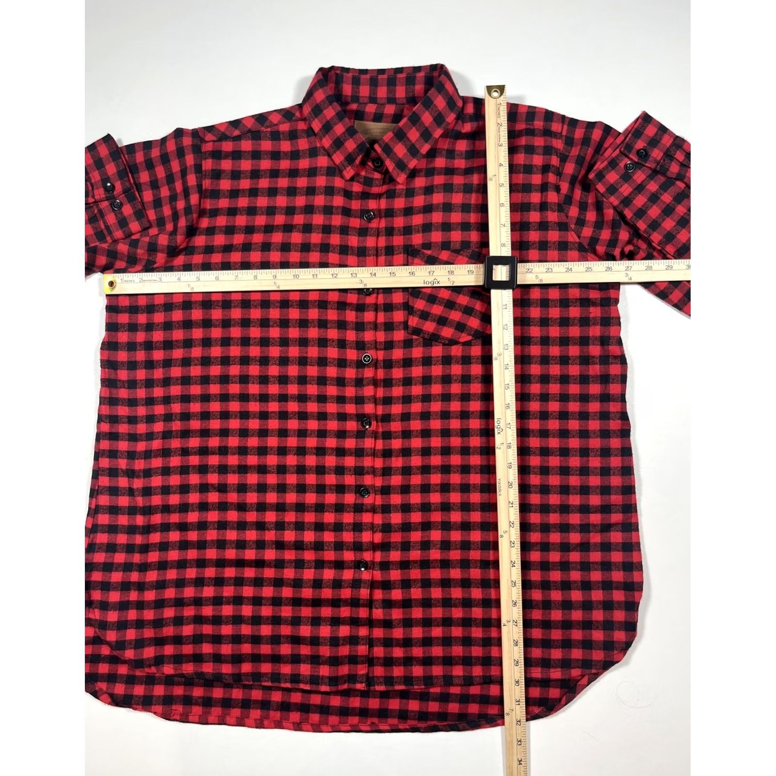 Vintage Woodland Creek Shirt Mens 2XL Red Black Buffalo Plaid Flannel Outdoors Button Up Size US XXL / EU 58 / 5 - 4 Thumbnail