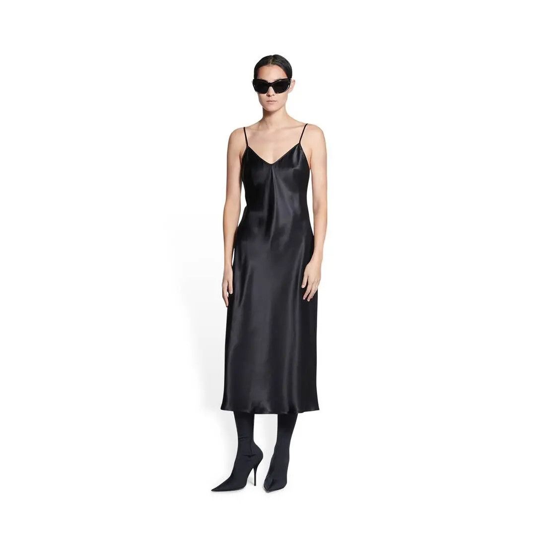 Balenciaga o1bcso1str0425 Pyjama Dress in Black Size M / US 6-8 / IT 42-44 - 3 Thumbnail