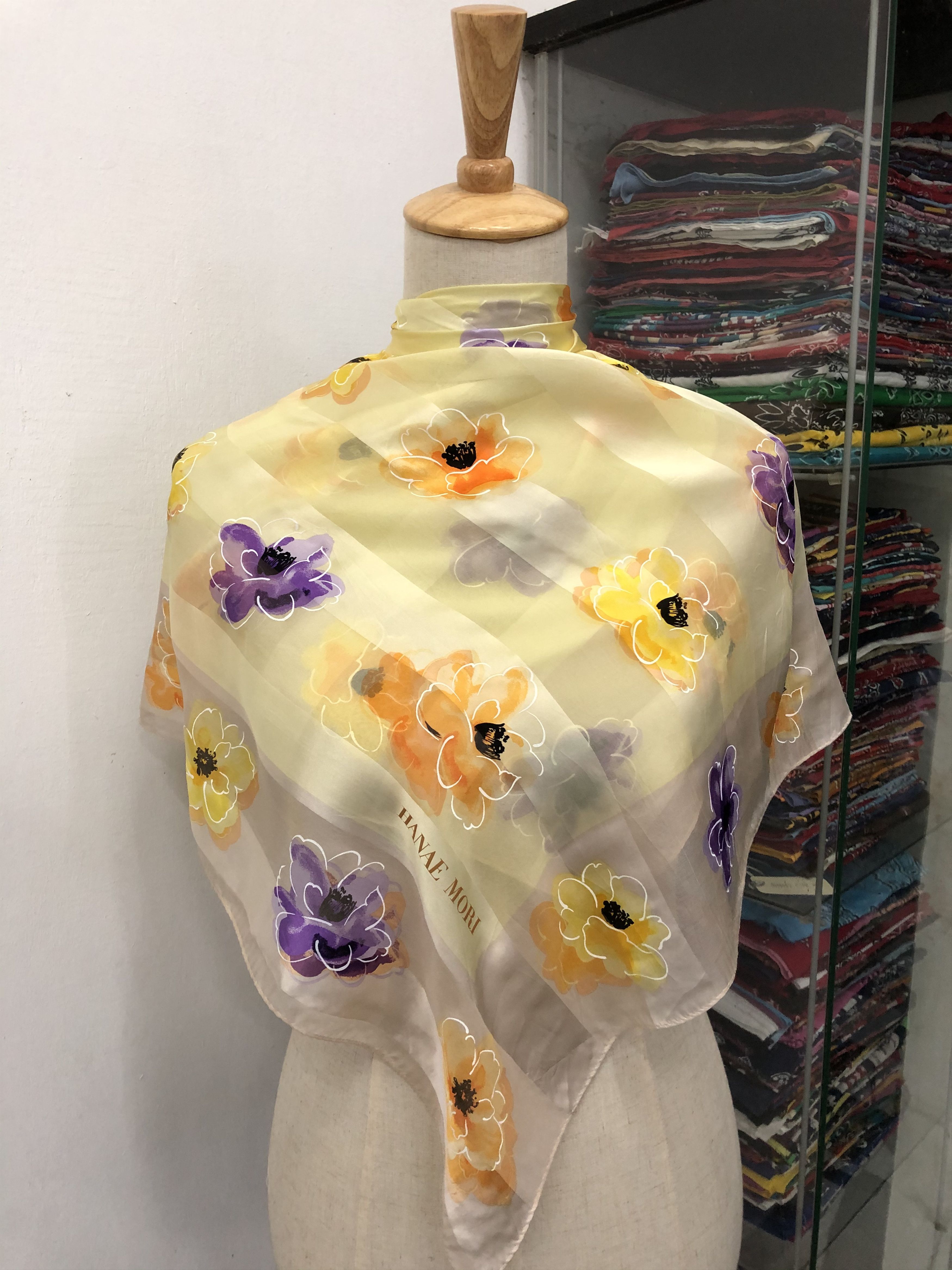 Hanae Mori Vintage Hanae Mori Silk Scarf Size ONE SIZE - 1 Thumbnail