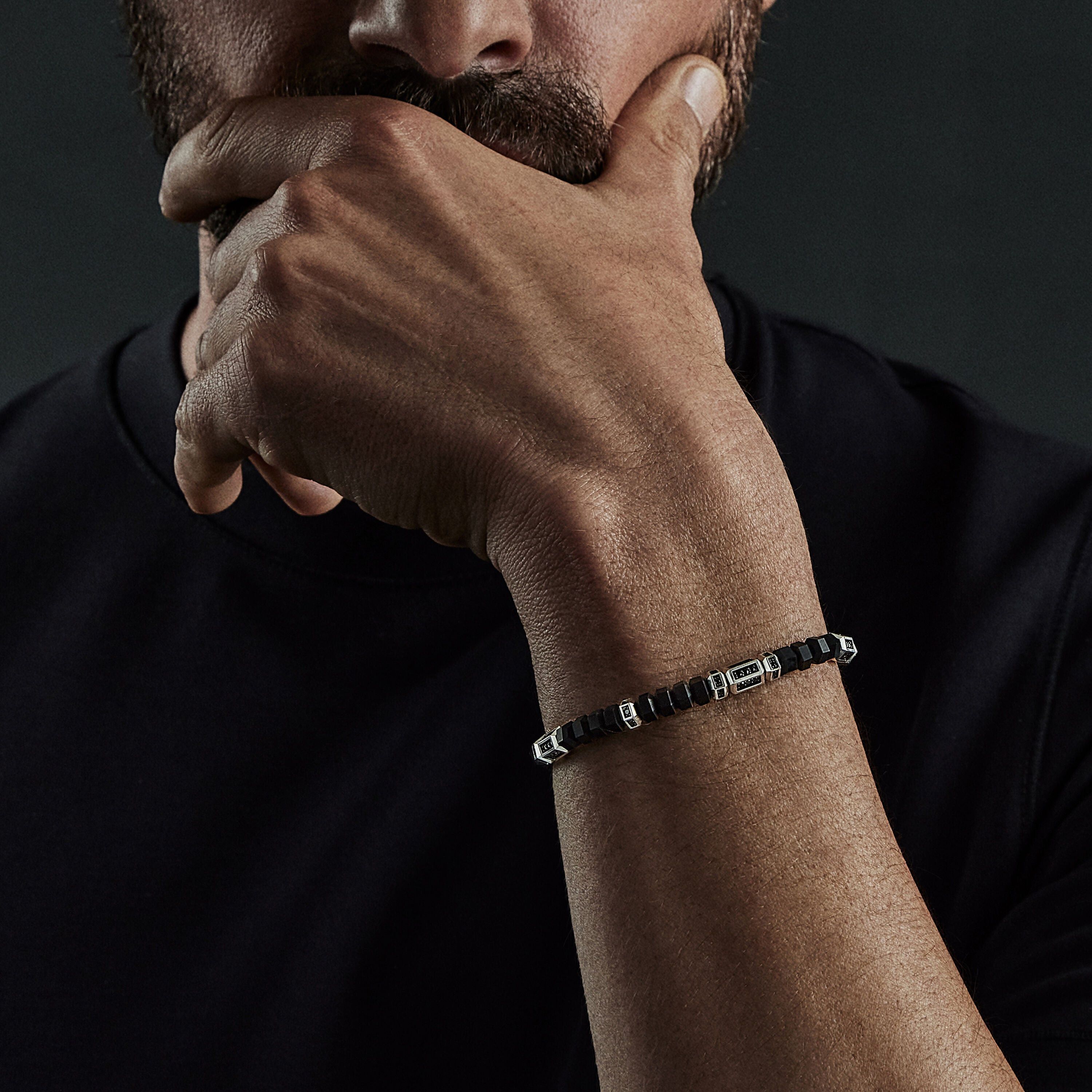 David Yurman o1w1db10526 B25434M /Size:M/Bead Bracelet in Black/Silver Size ONE SIZE - 4 Thumbnail