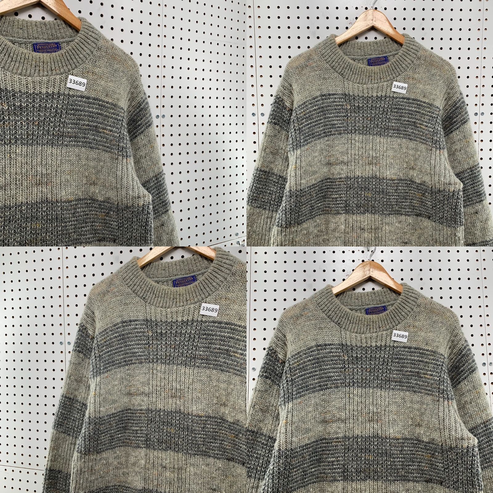 Pendleton VINTAGE Pendleton Sweater Mens L Gray Knit Wool Striped USA Logo Pullover Size US L / EU 52-54 / 3 - 8 Thumbnail
