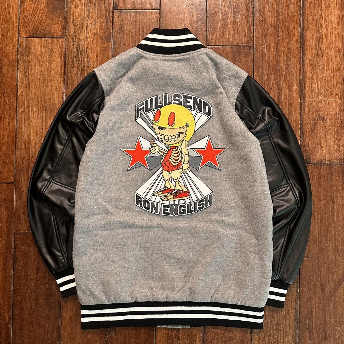 full send x ron english varsity jacket