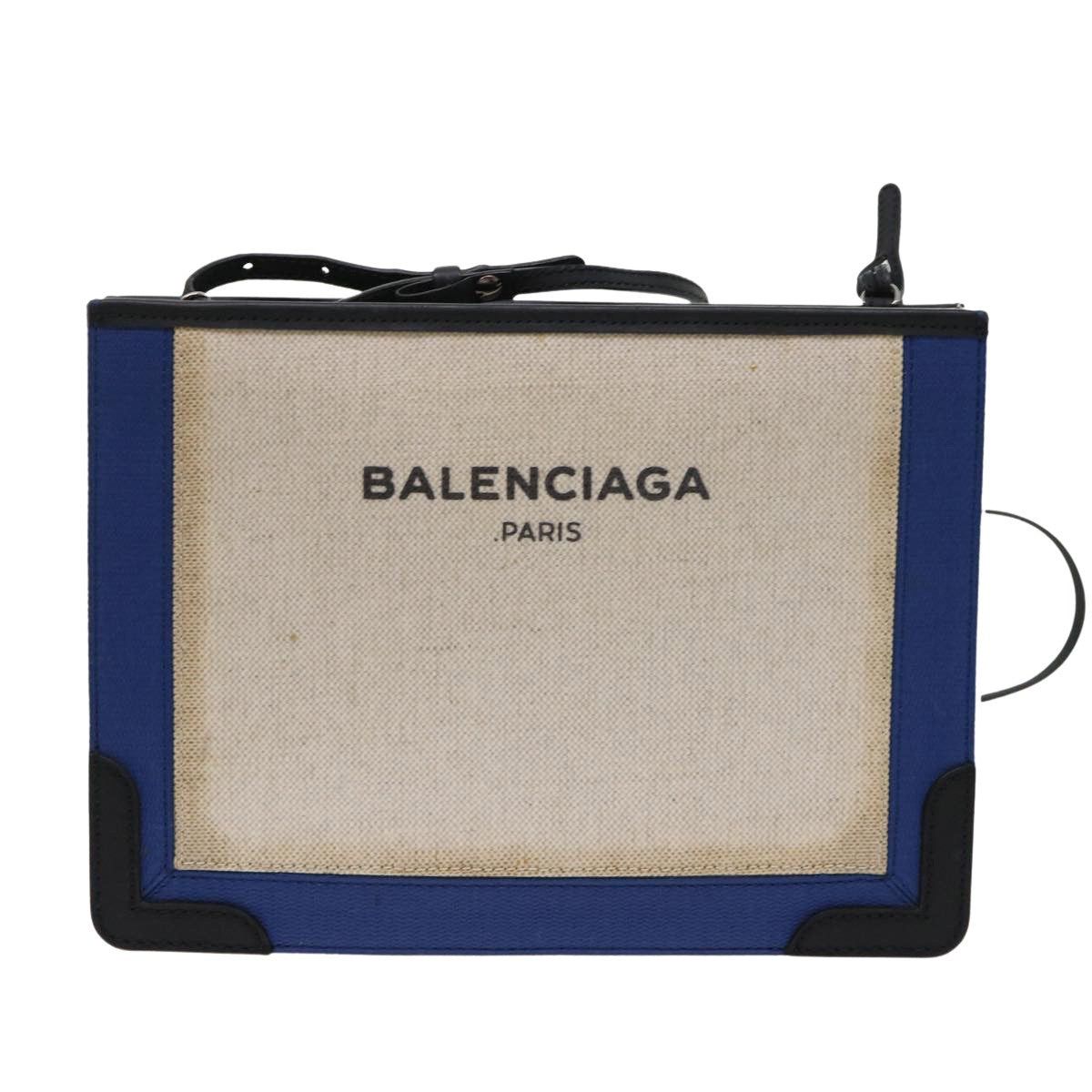 image of Balenciaga Navy Shoulder Bag in White, Women's